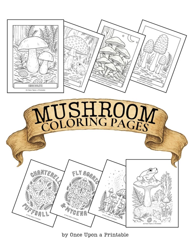 Mushroom coloring pages.
