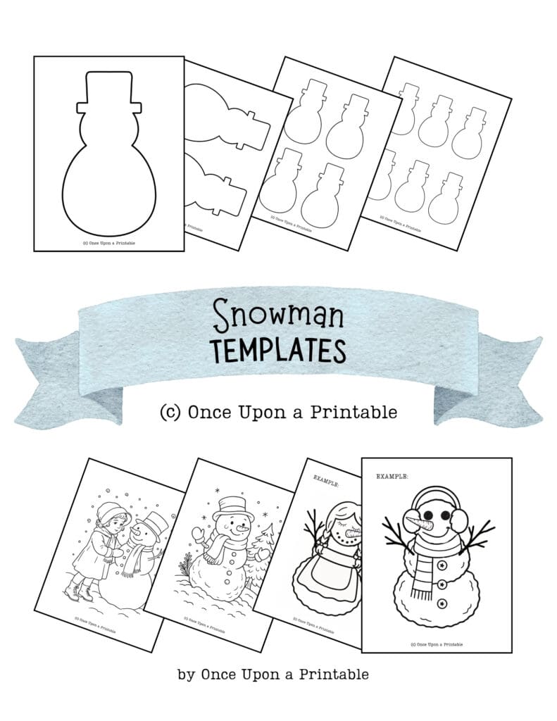 Snowman template printable collection.
