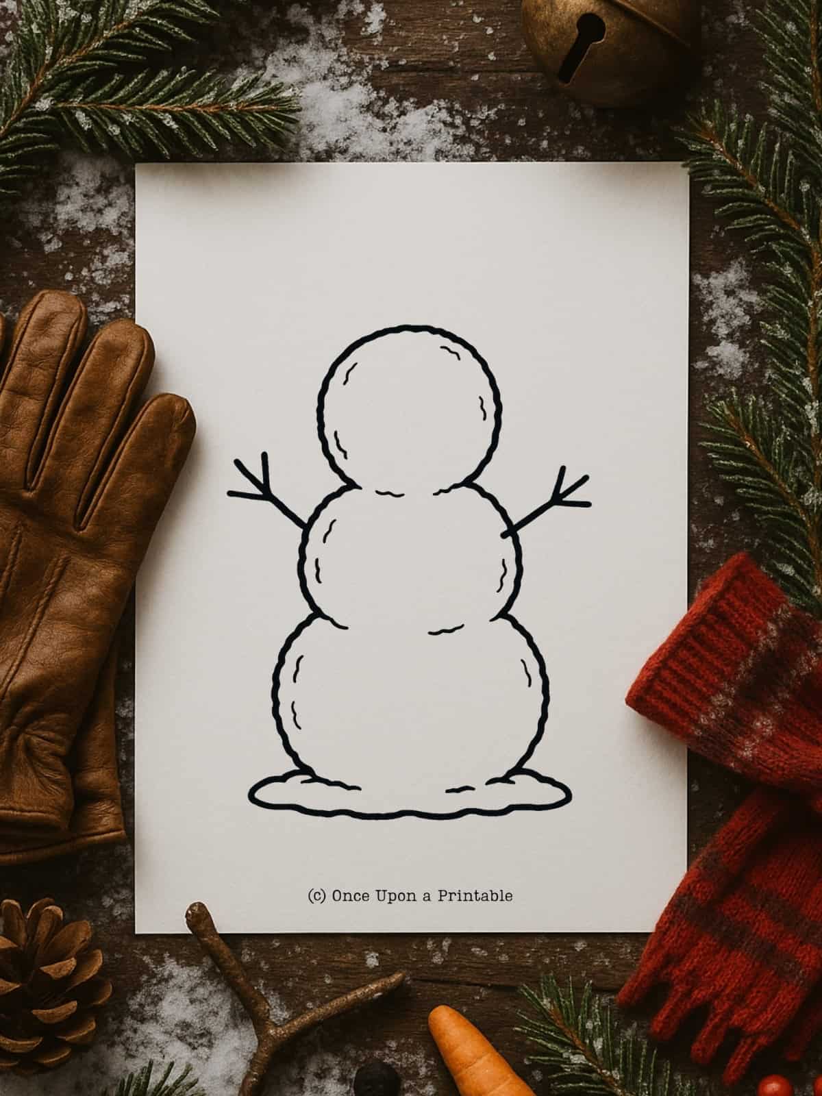 Decorate your own snowman coloring page. 
