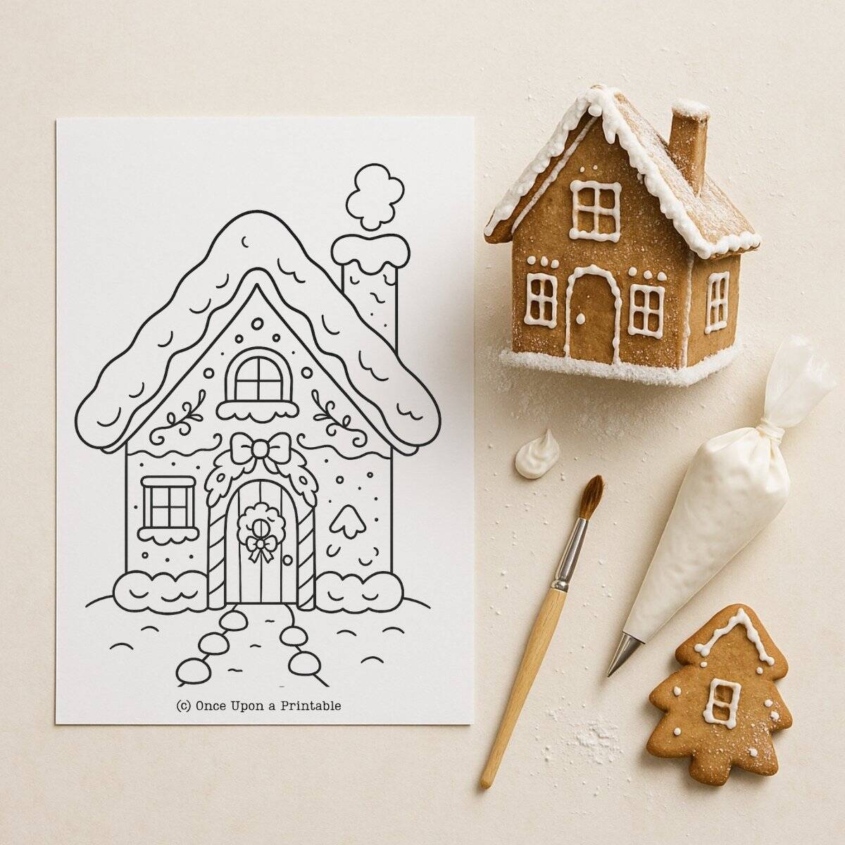 Gingerbread house coloring pages.