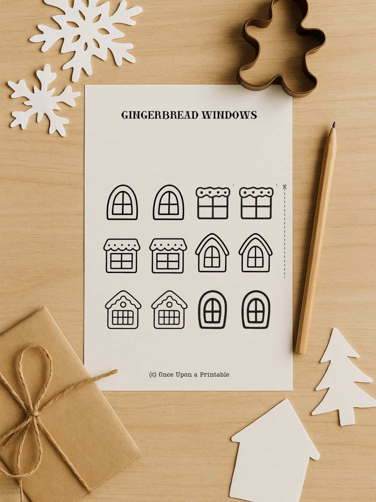 Gingerbread house windows to cut out. 