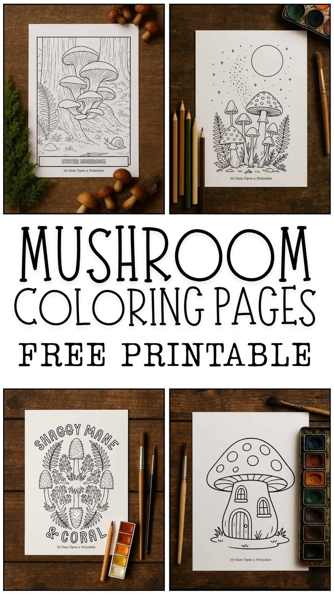 mushroom coloring pages collection.