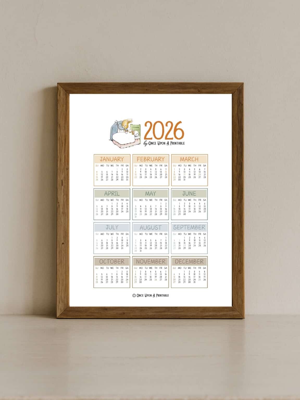 Pest Rabbit Calendar Peter Rabbit Calendar (Free Printable) - Once Upon a Printable