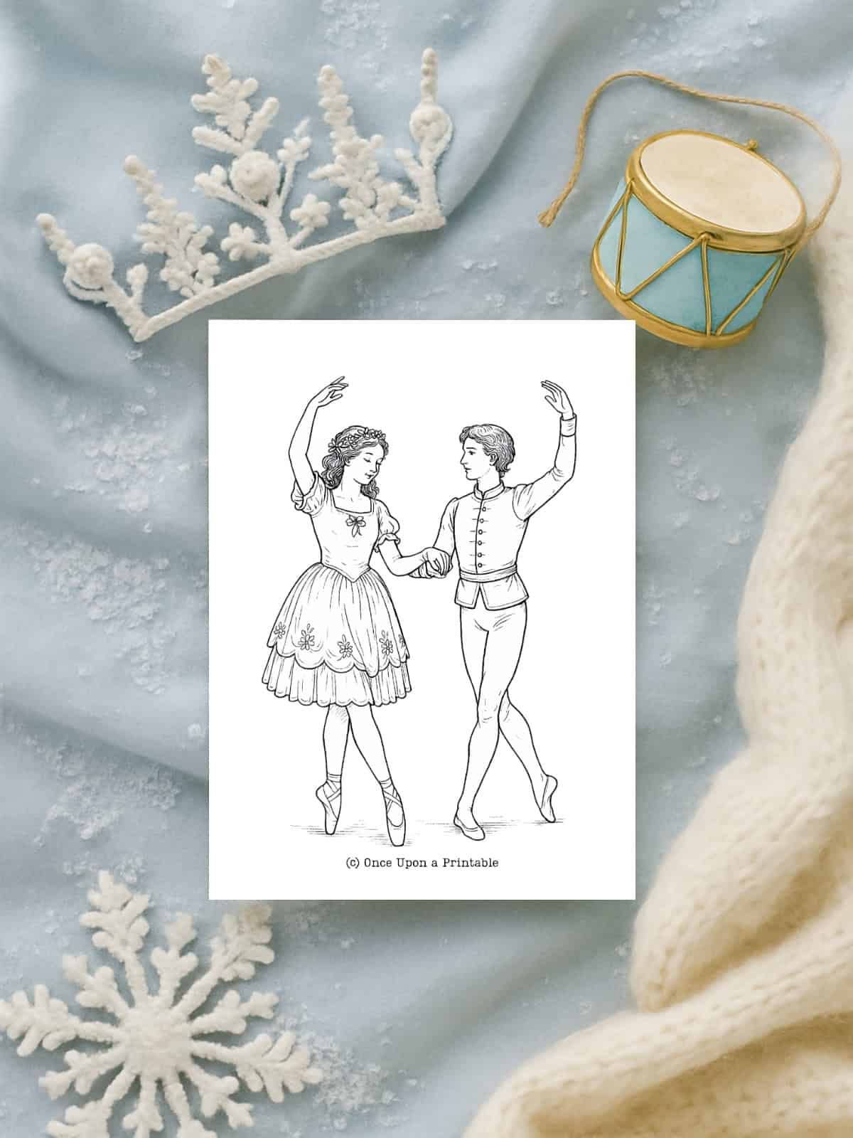 Waltz of the flowers Nutcracker coloring page.
