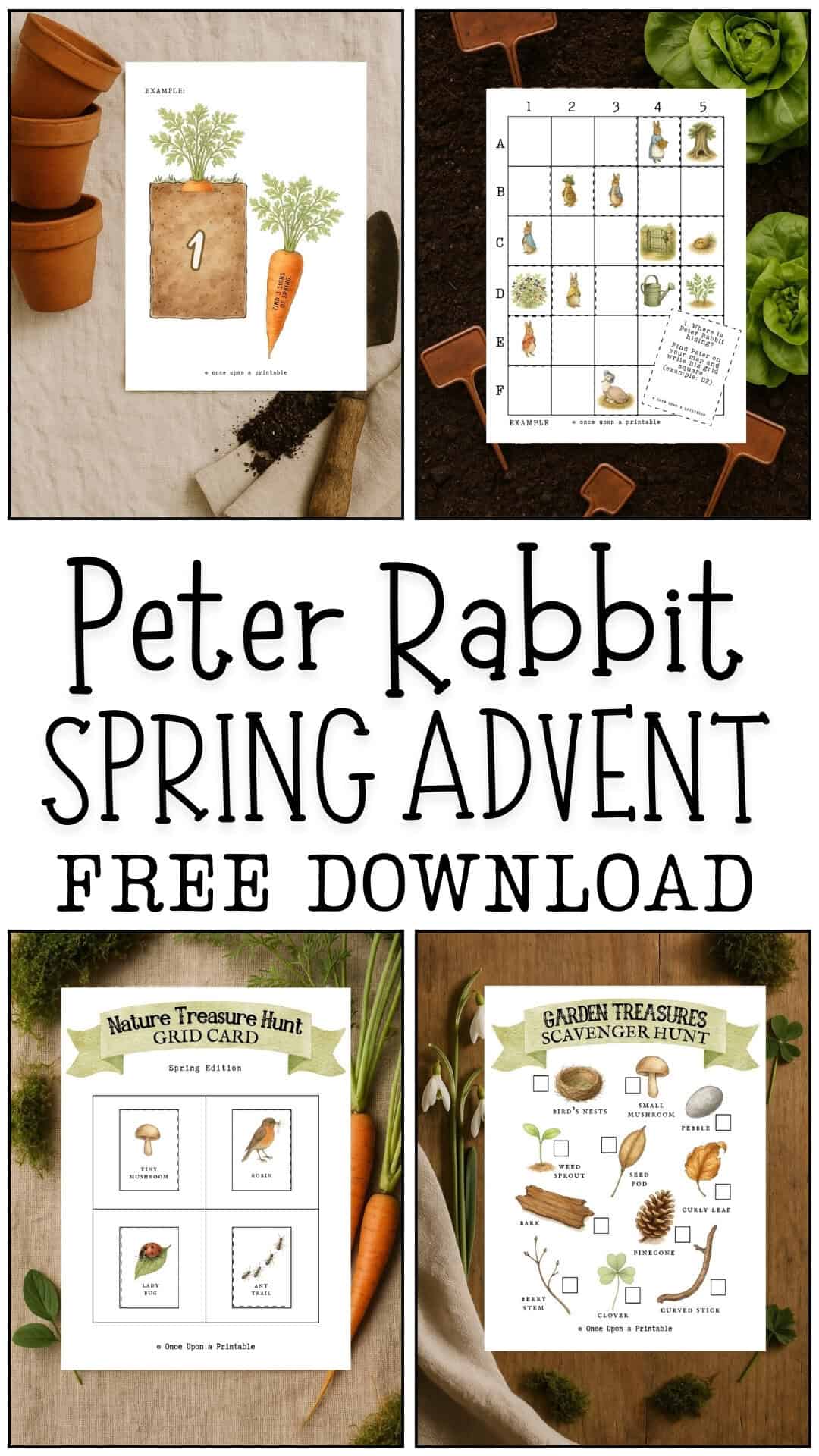 Peter Rabbit spring advent calendar activities.