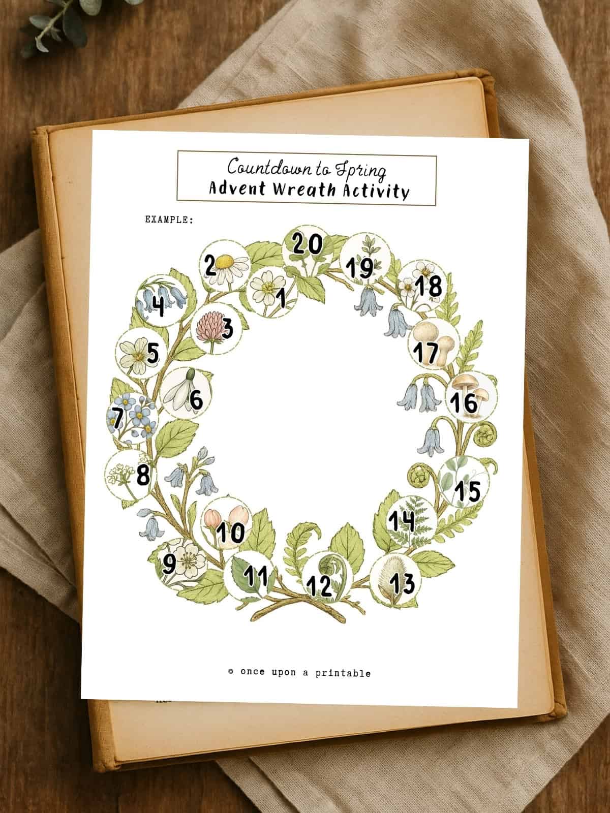 Peter Rabbit advent calendar spring wreath.