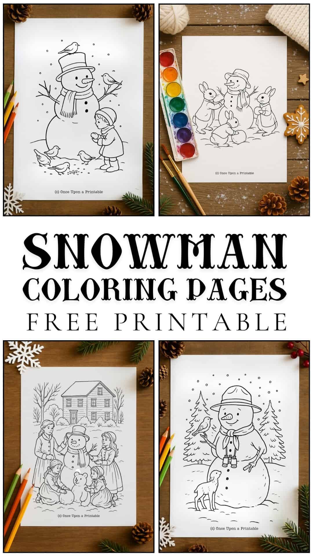 Snowman coloring pages collection.