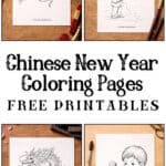 Chinese new year coloring pages for children.
