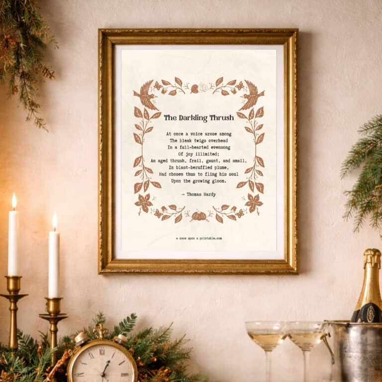 New Year's eve poems the Darkling thrush wall art.