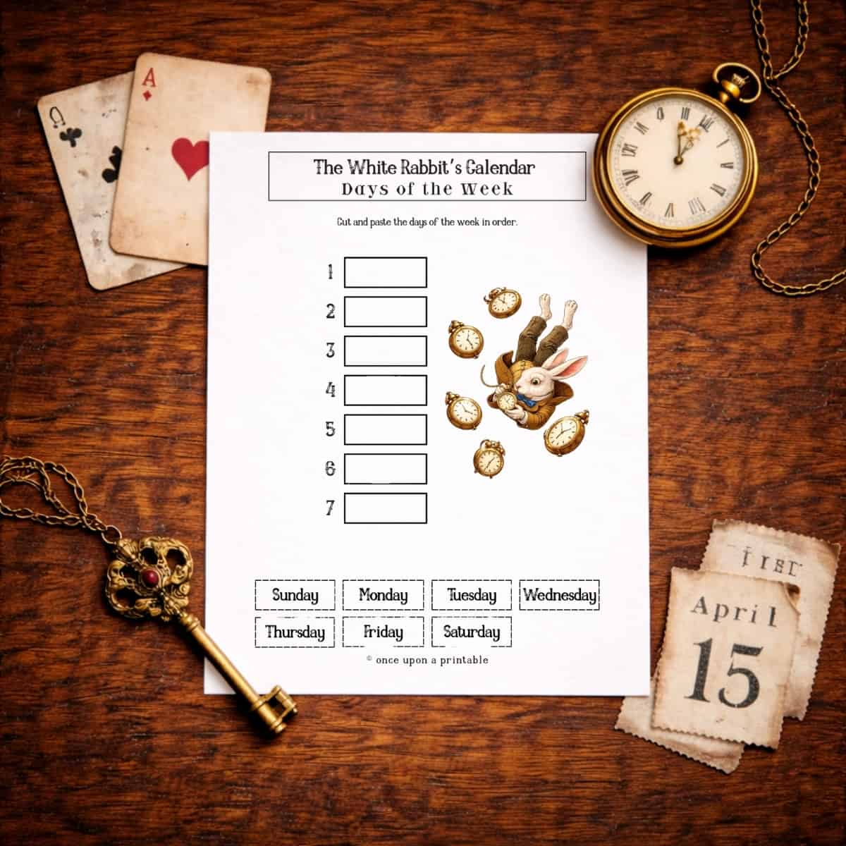 New Years eve printables the white rabbit's months of the year activity page.