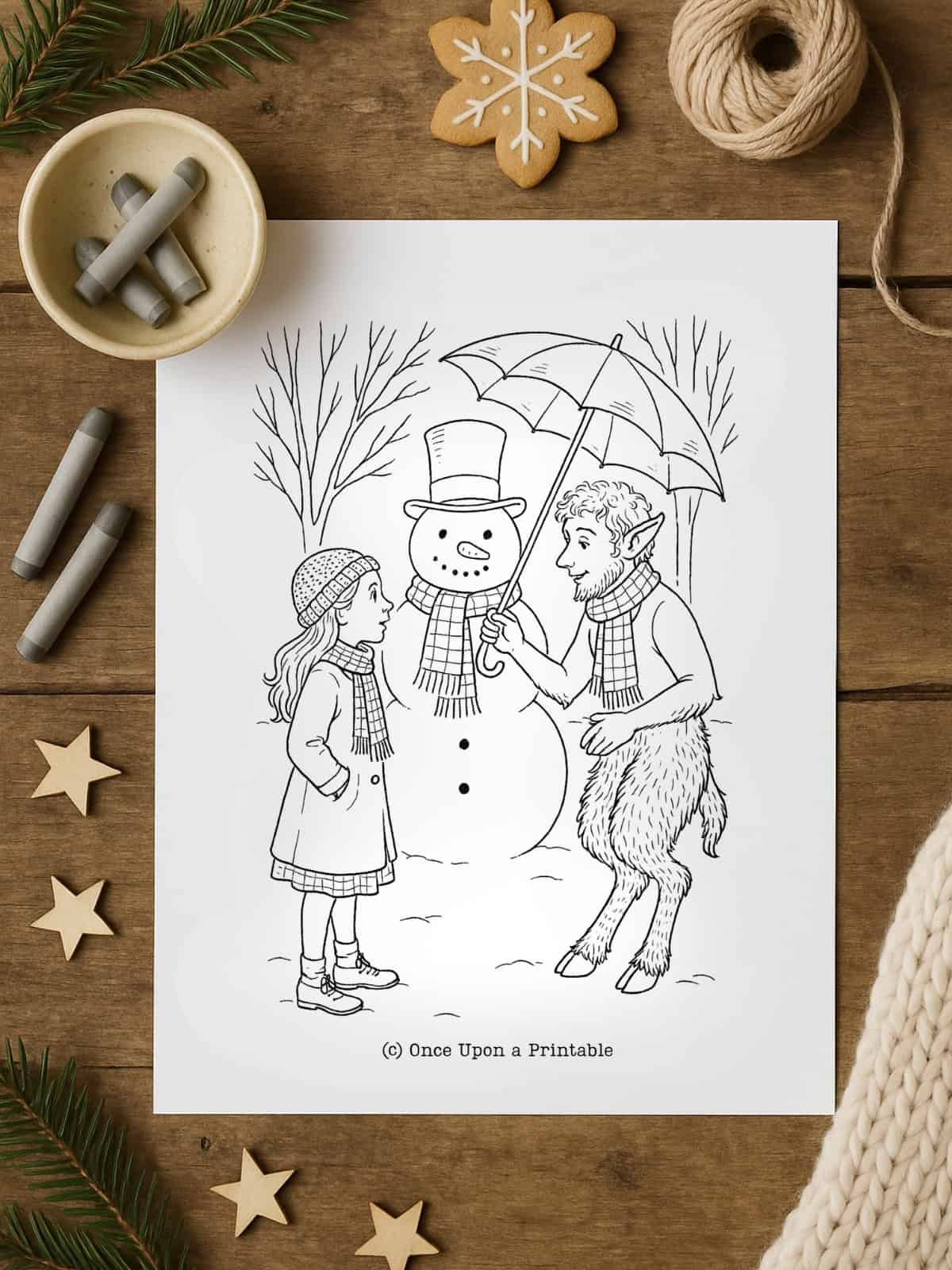 Narnia snowman coloring page.