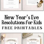 New year resolutions for students printable set.