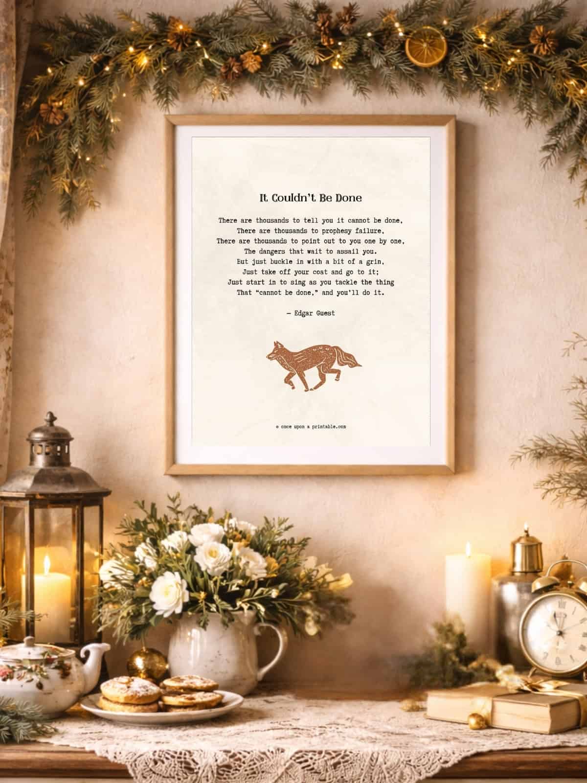 New year's eve poems, it couldn't be done wall art. 