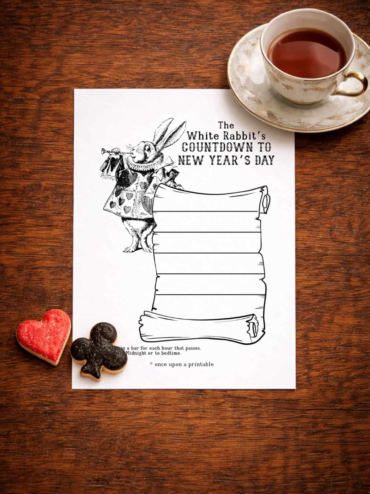 New Year's Eve Printable countdown activity page. 