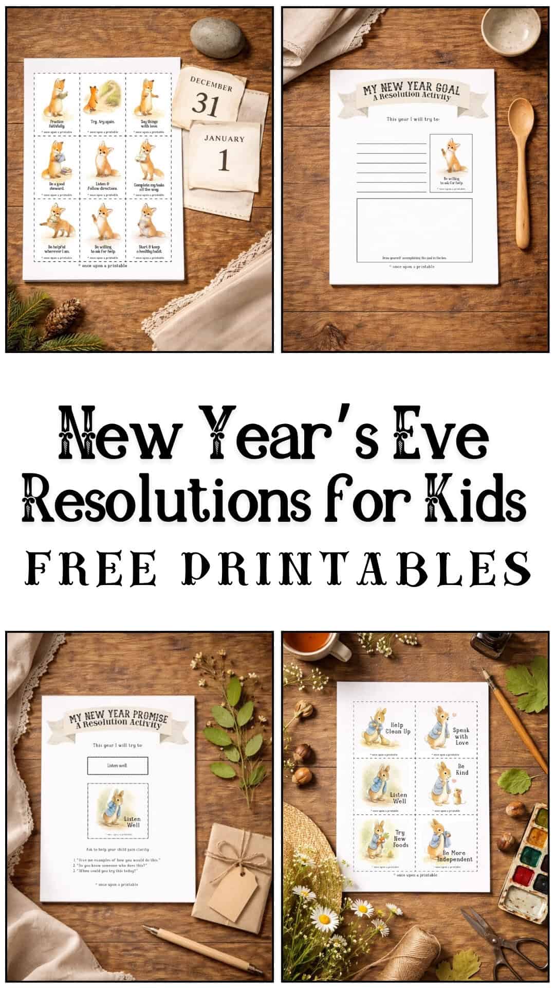 New years eve resolutions for kids activity pack.