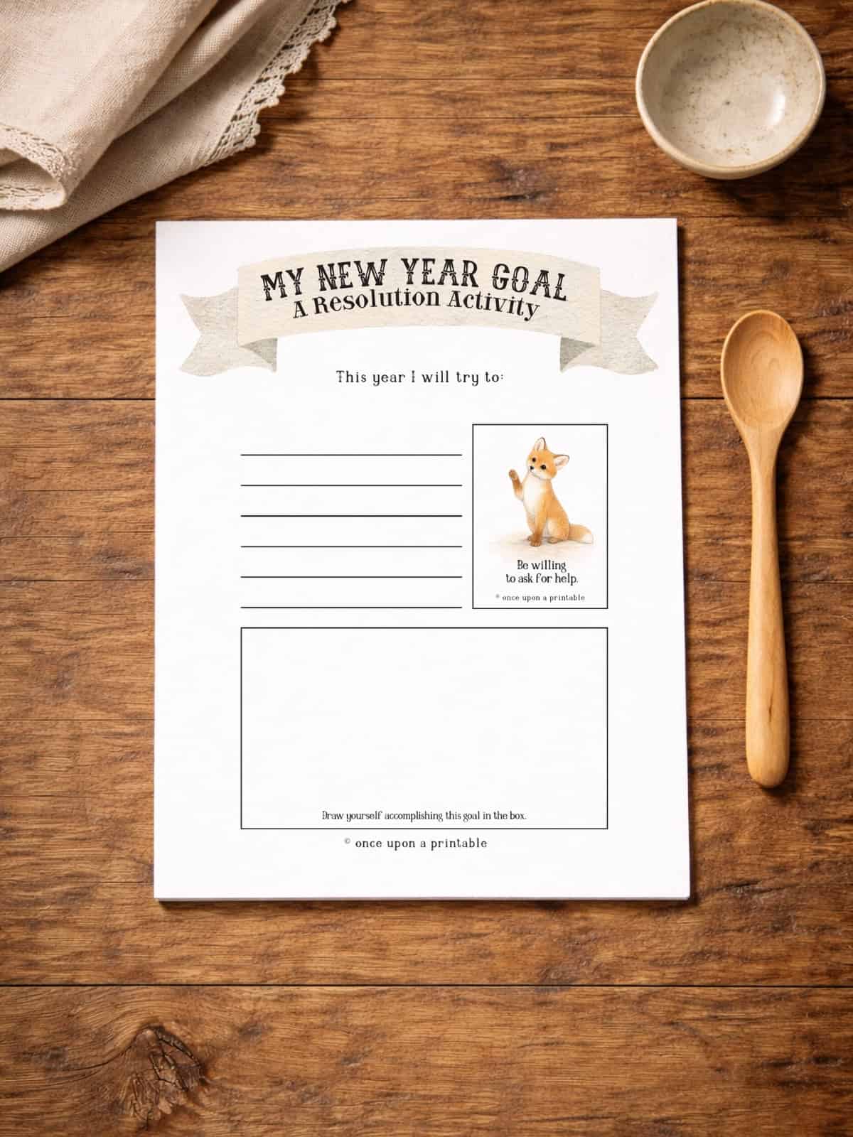 New year's eve resolutions for kids ages 5-8 activity page. 