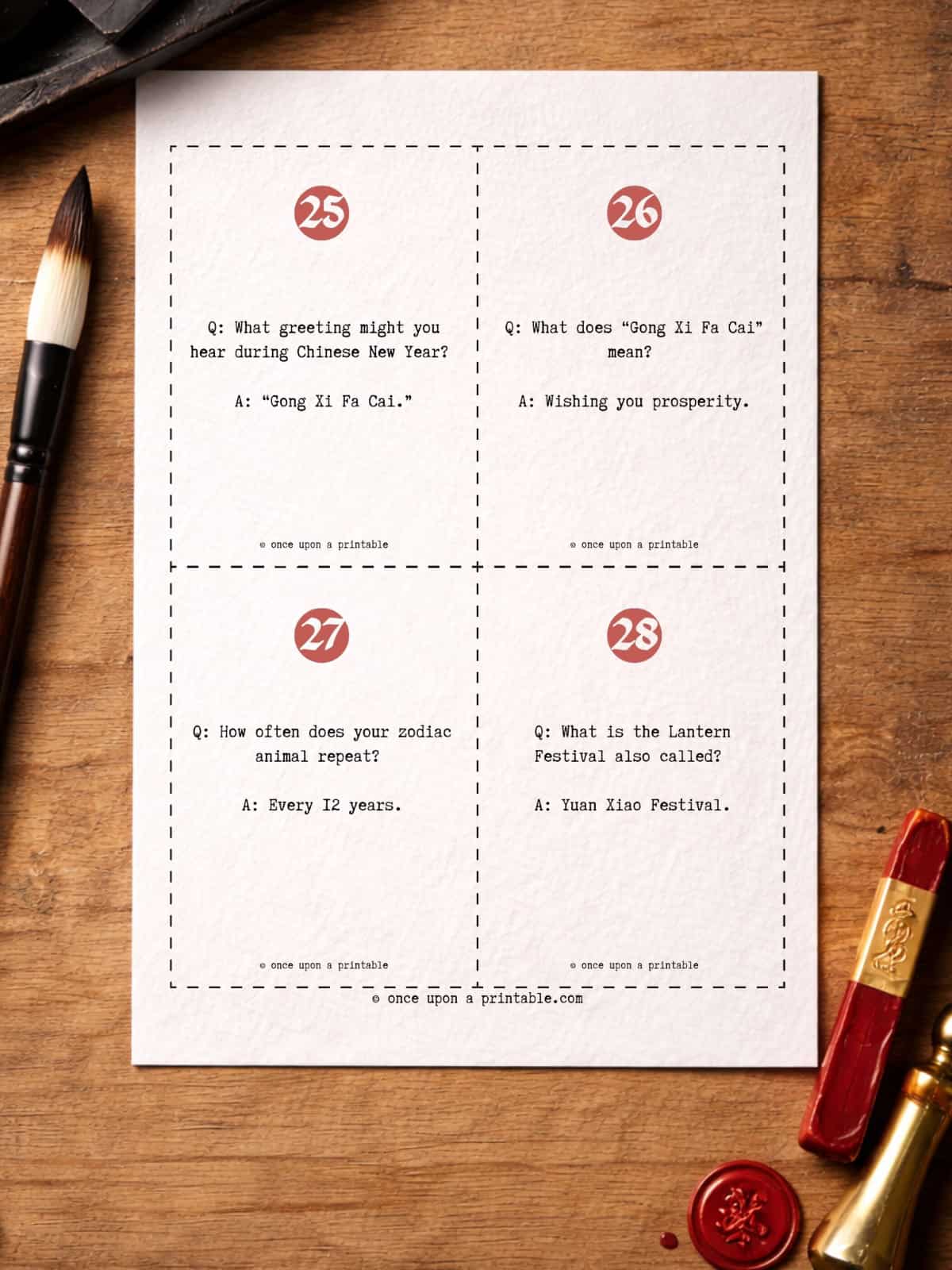 Chinese new year trivia question and answers PDF. 