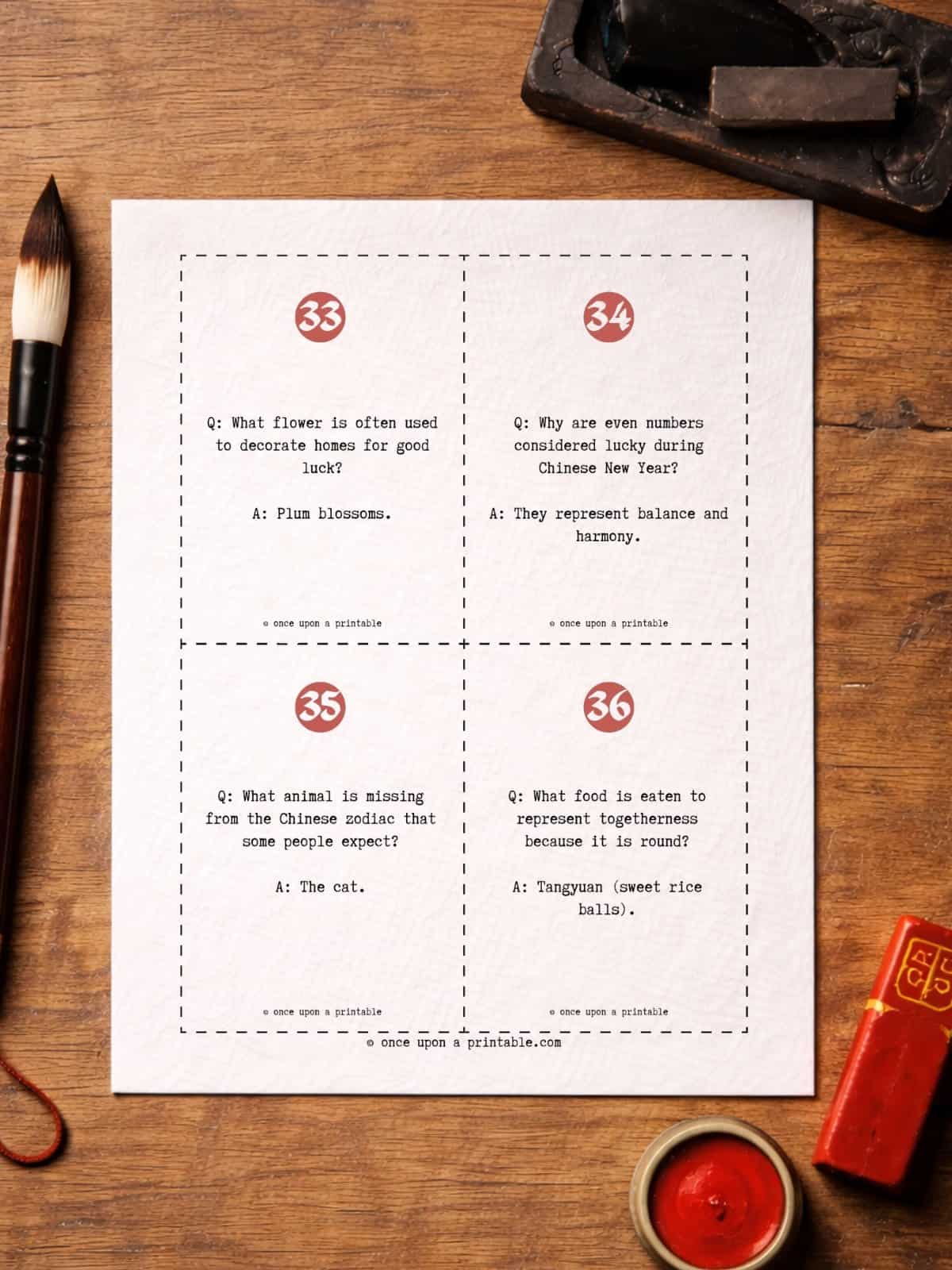 Chinese new year trivia questions and answers PDF. 