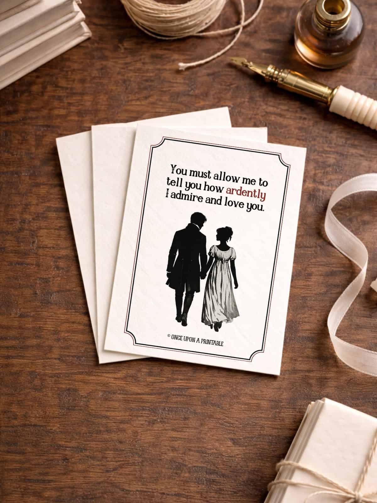 Pride and Prejudice Valentine Card. 