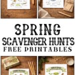 Spring scavenger hunt printables for kids.