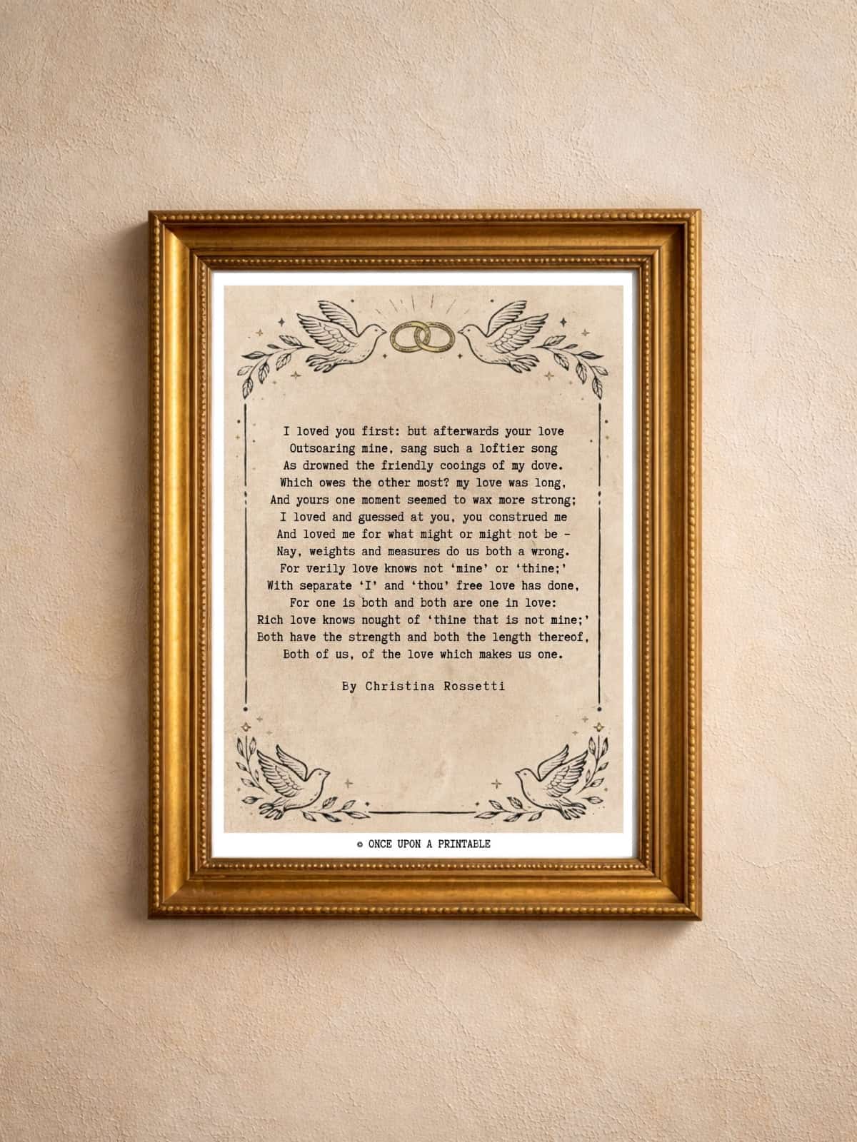 Christina Rossetti poem wall art.