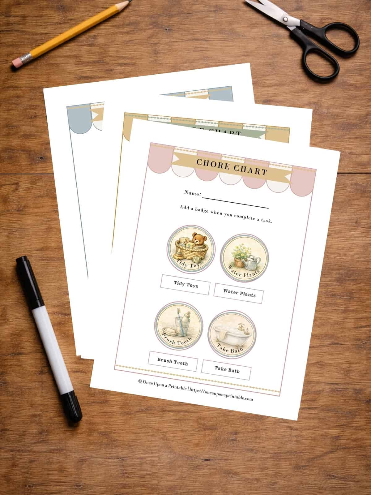 Children's Chore charts 3-4 years old.