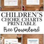 Children's chore charts printables for kids of all ages.
