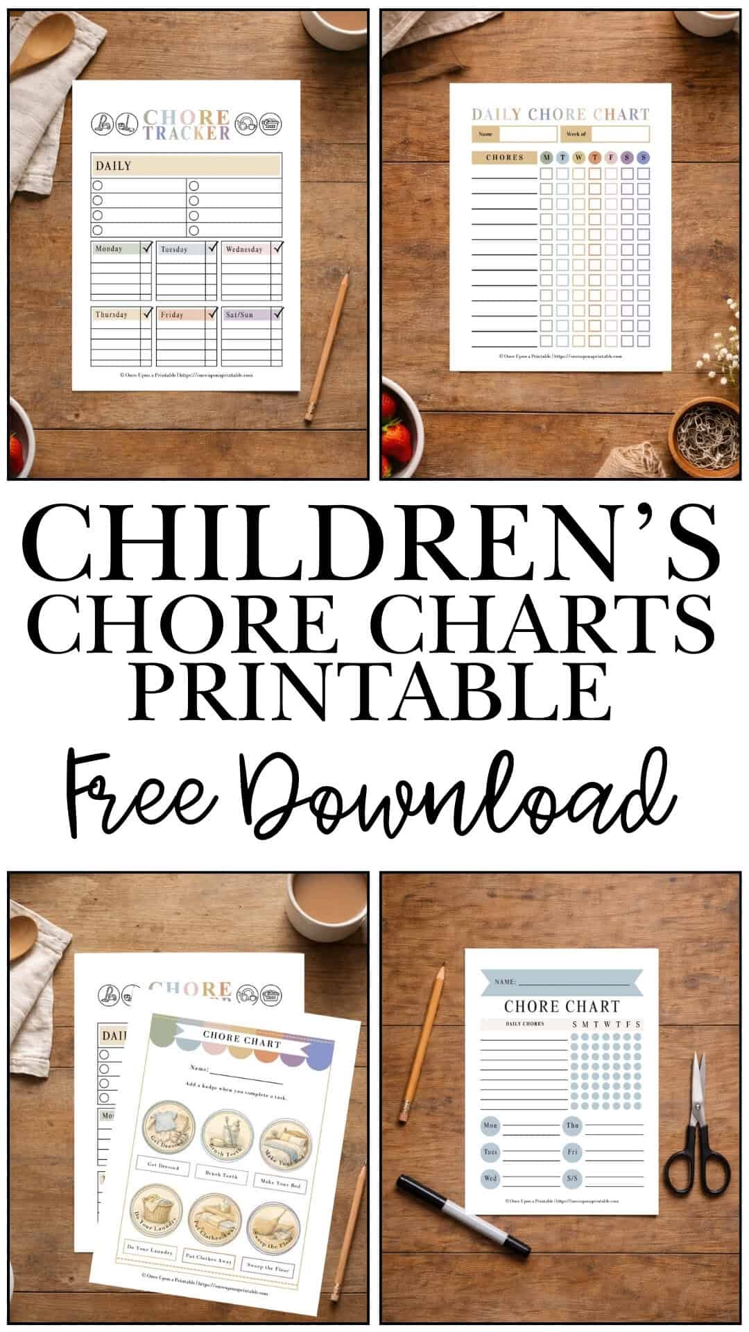 Children's chore charts printables for kids of all ages. 