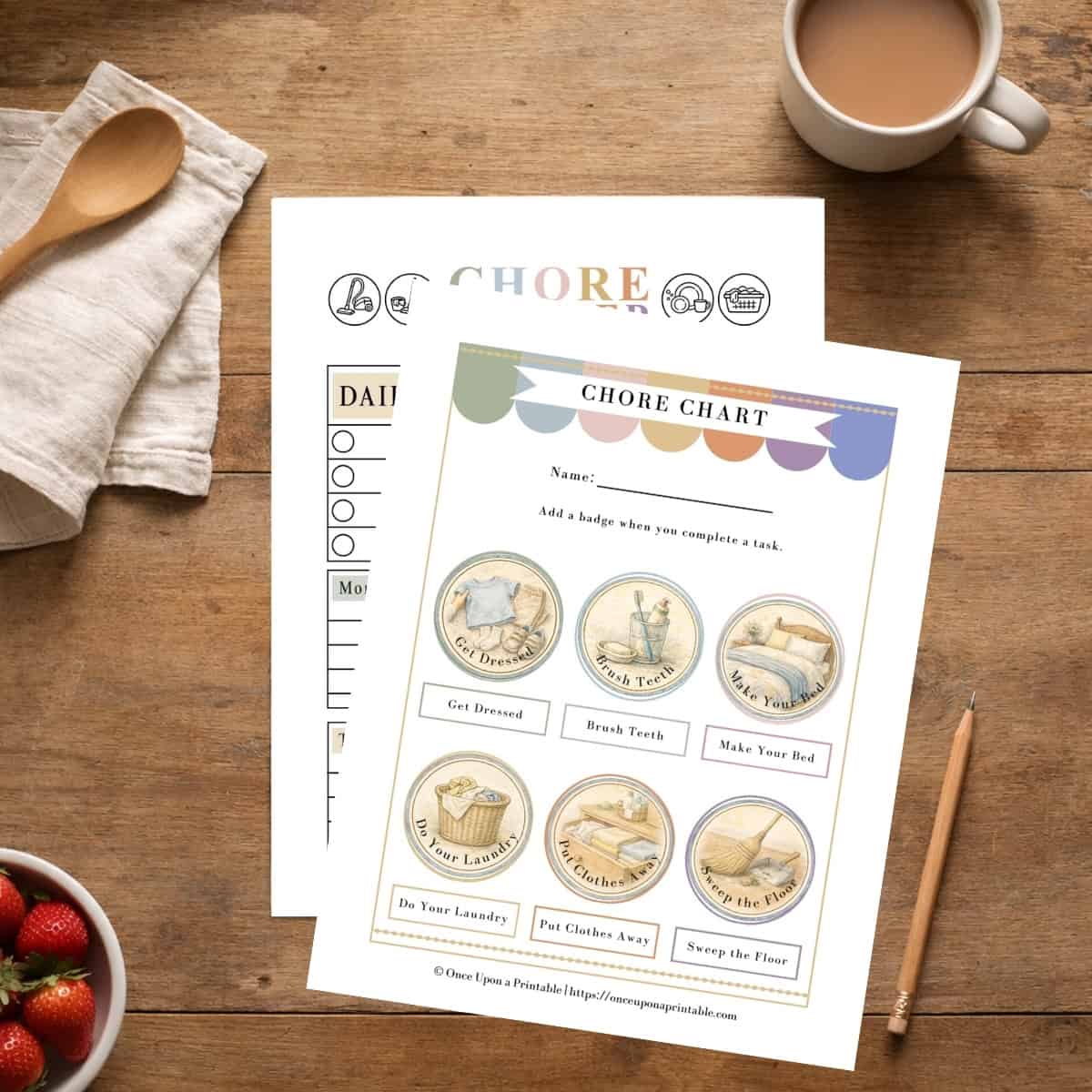 Children's chore charts printable for kids of all ages.