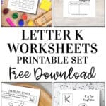 Letter K worksheets for kids.