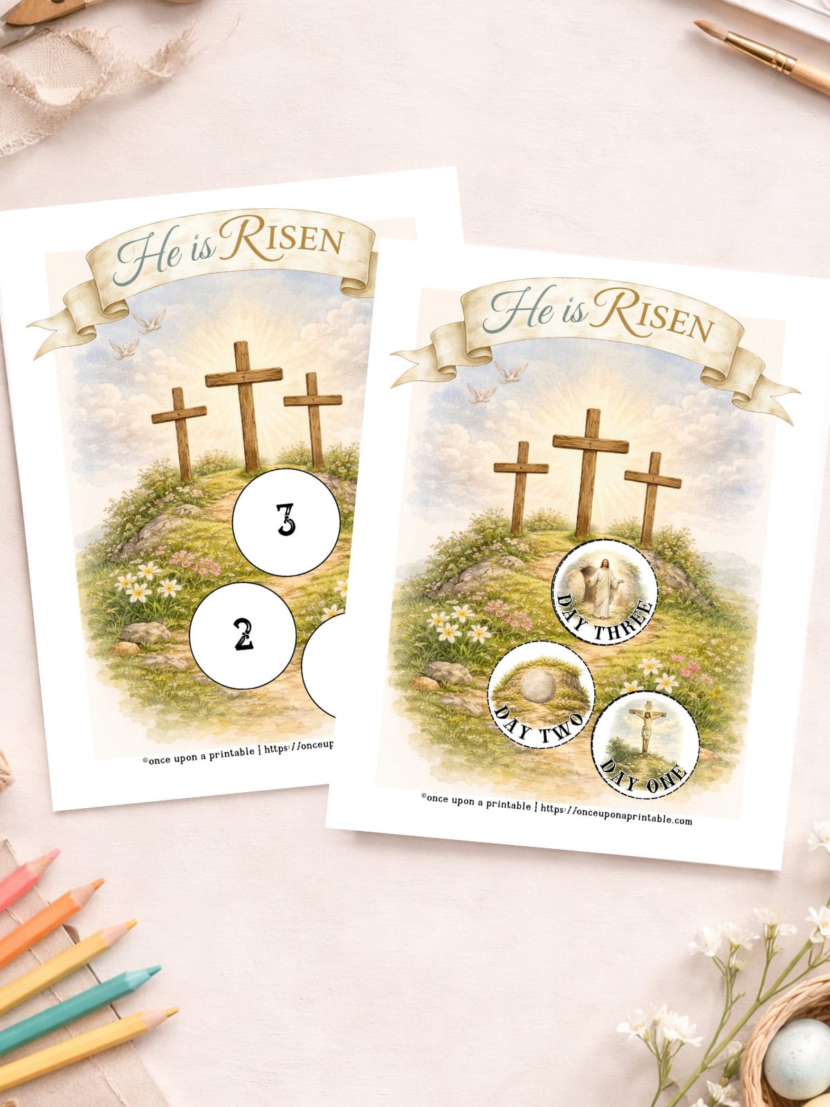 Resurrection day three day countdown activity.
