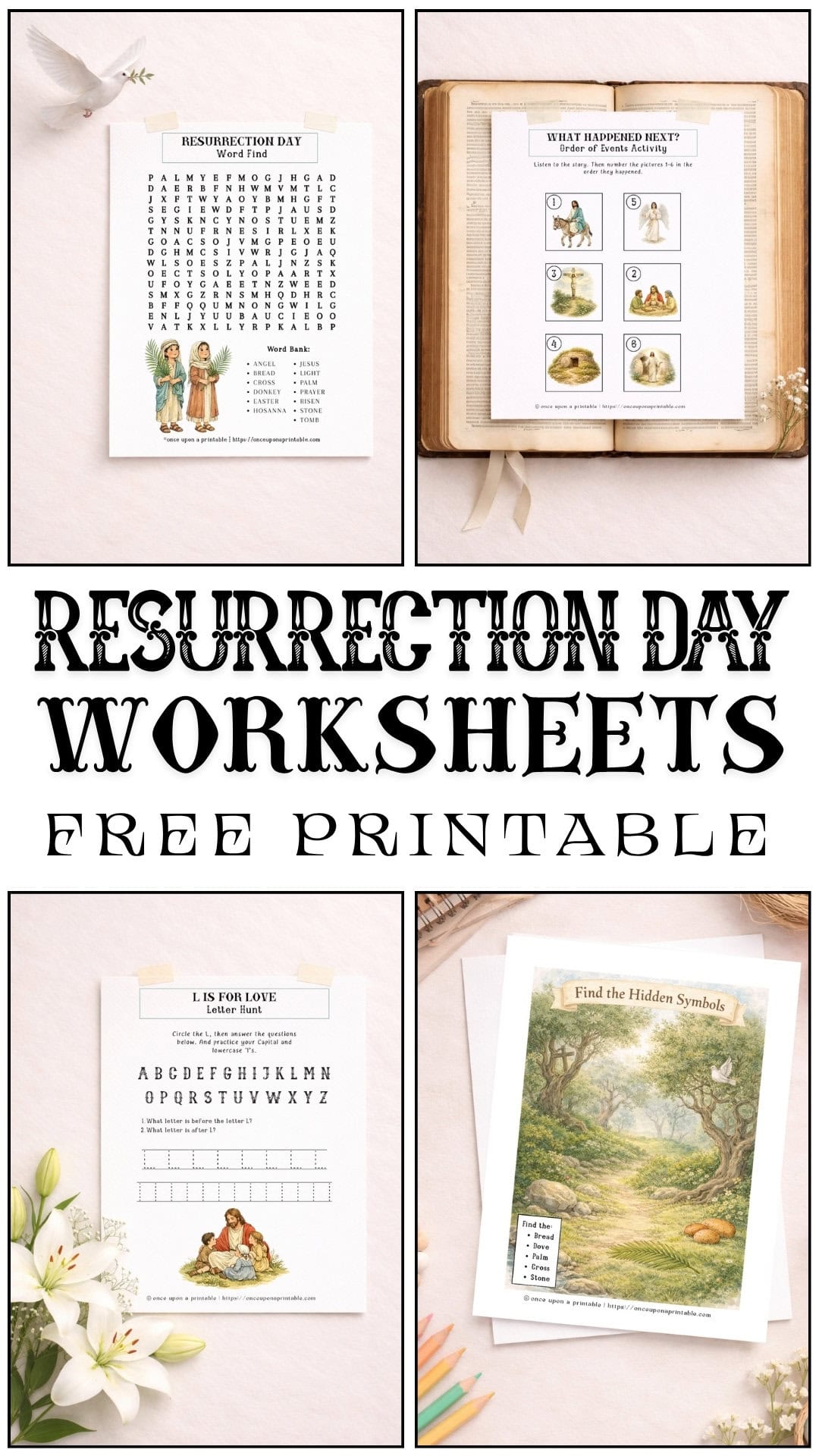 Resurrection day worksheet printables.