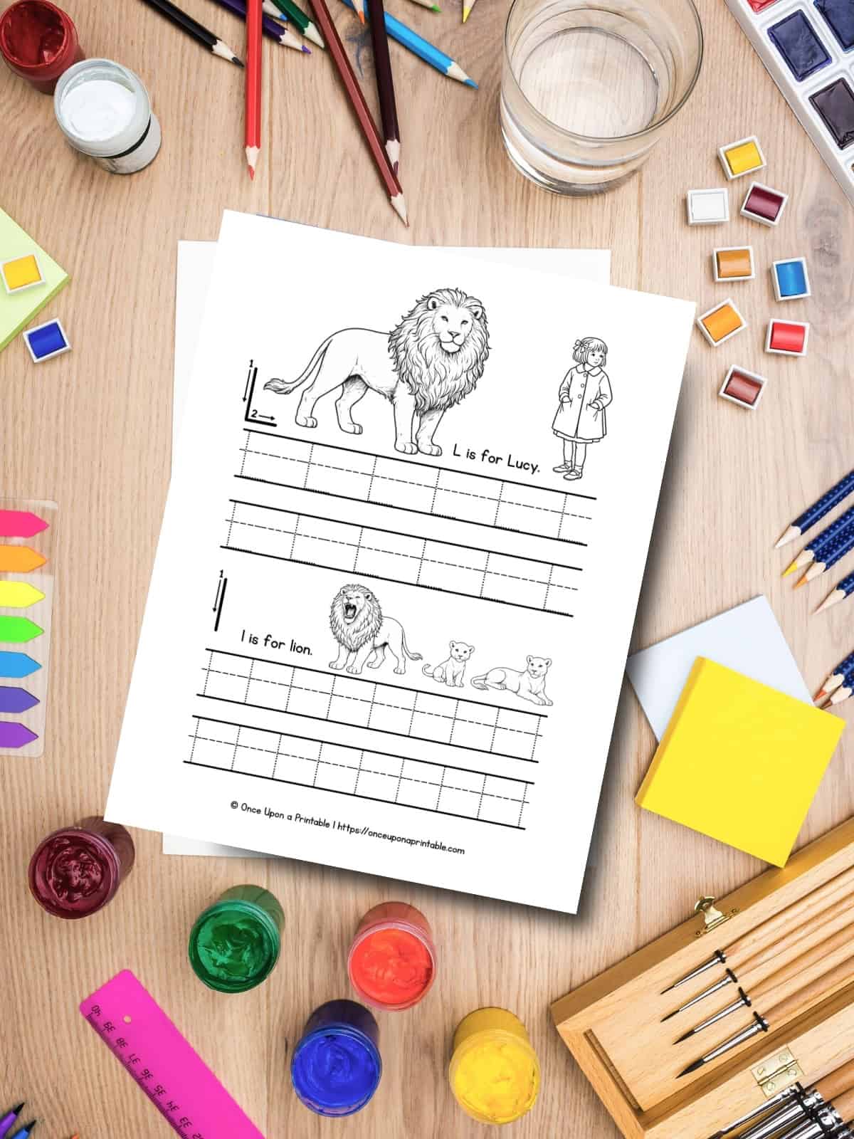 Uppercase and lowercase L worksheets.