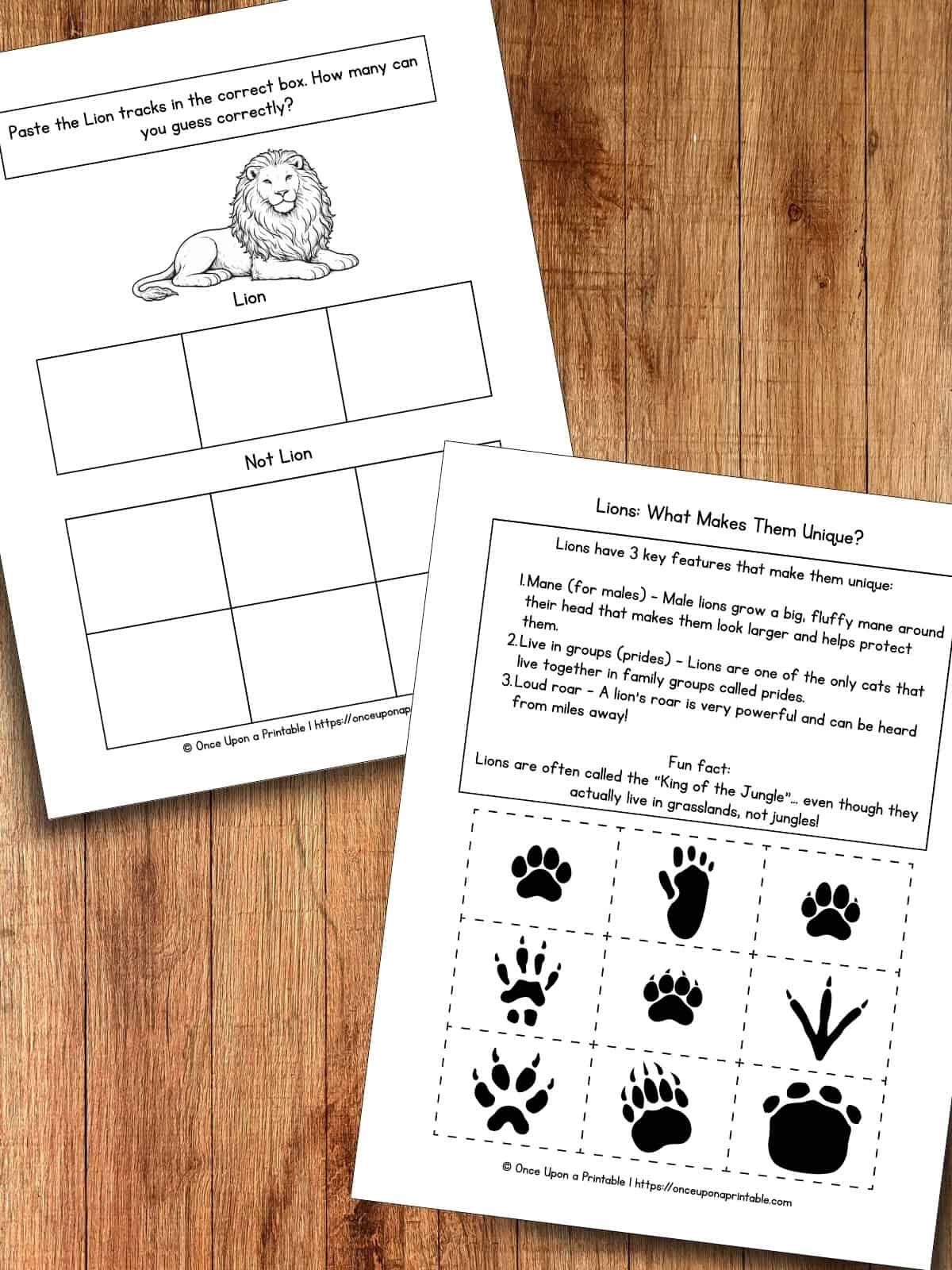 What makes lions unique letter L worksheets for preschool and kindergarten. 
