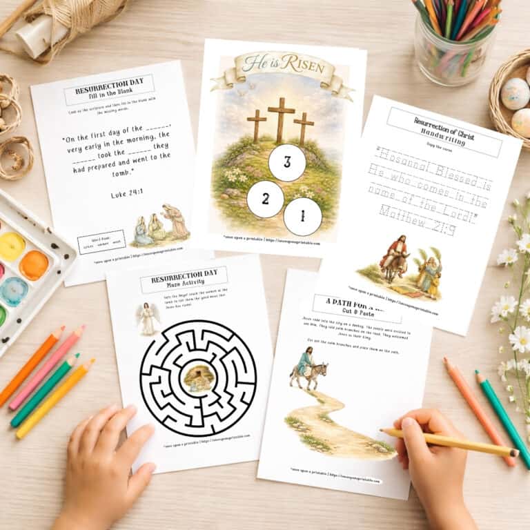 Resurrection day worksheets and activities for kids.
