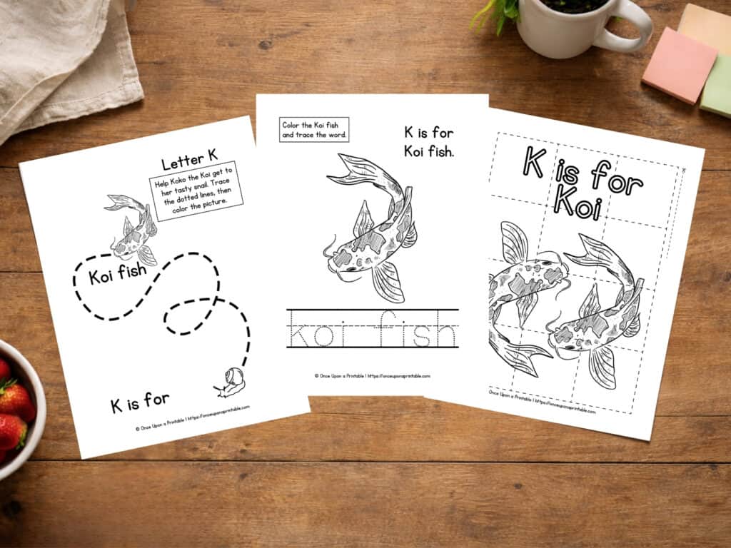 Letter K worksheet printables for preschool and kindergarten. 