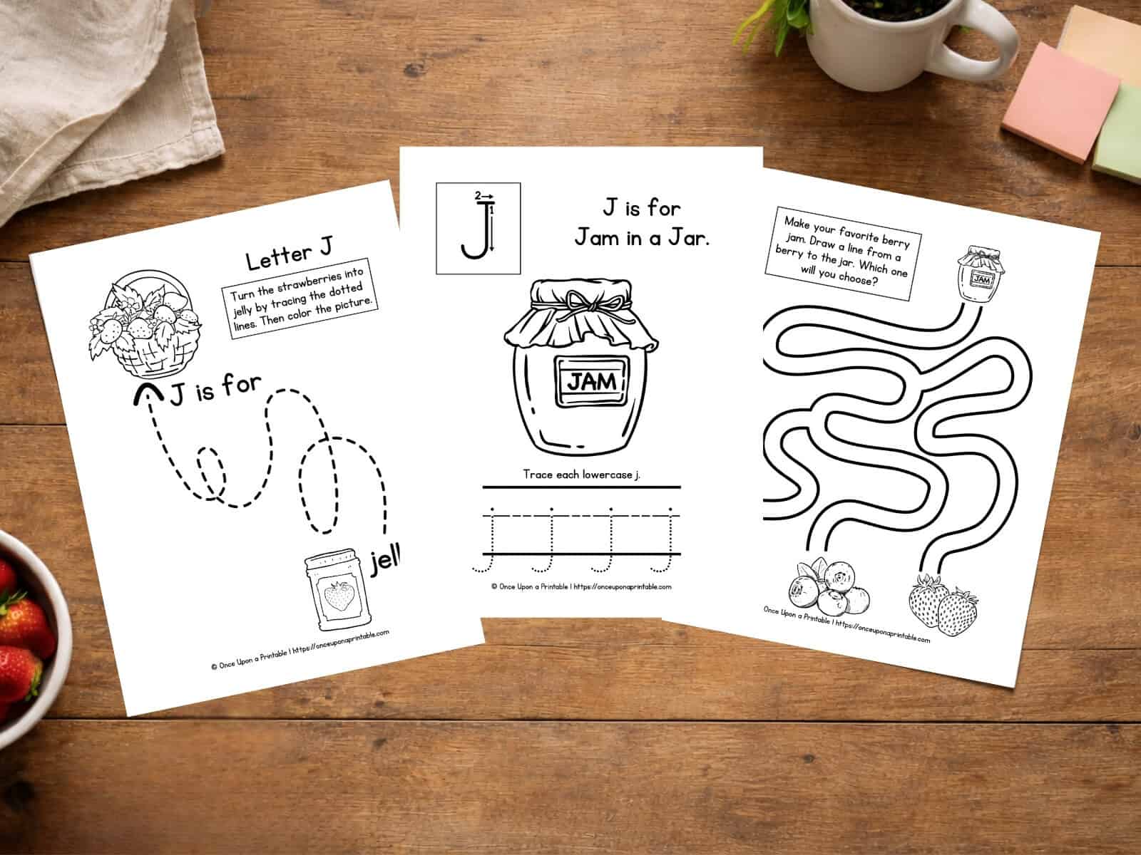 Letter J worksheet printables. 