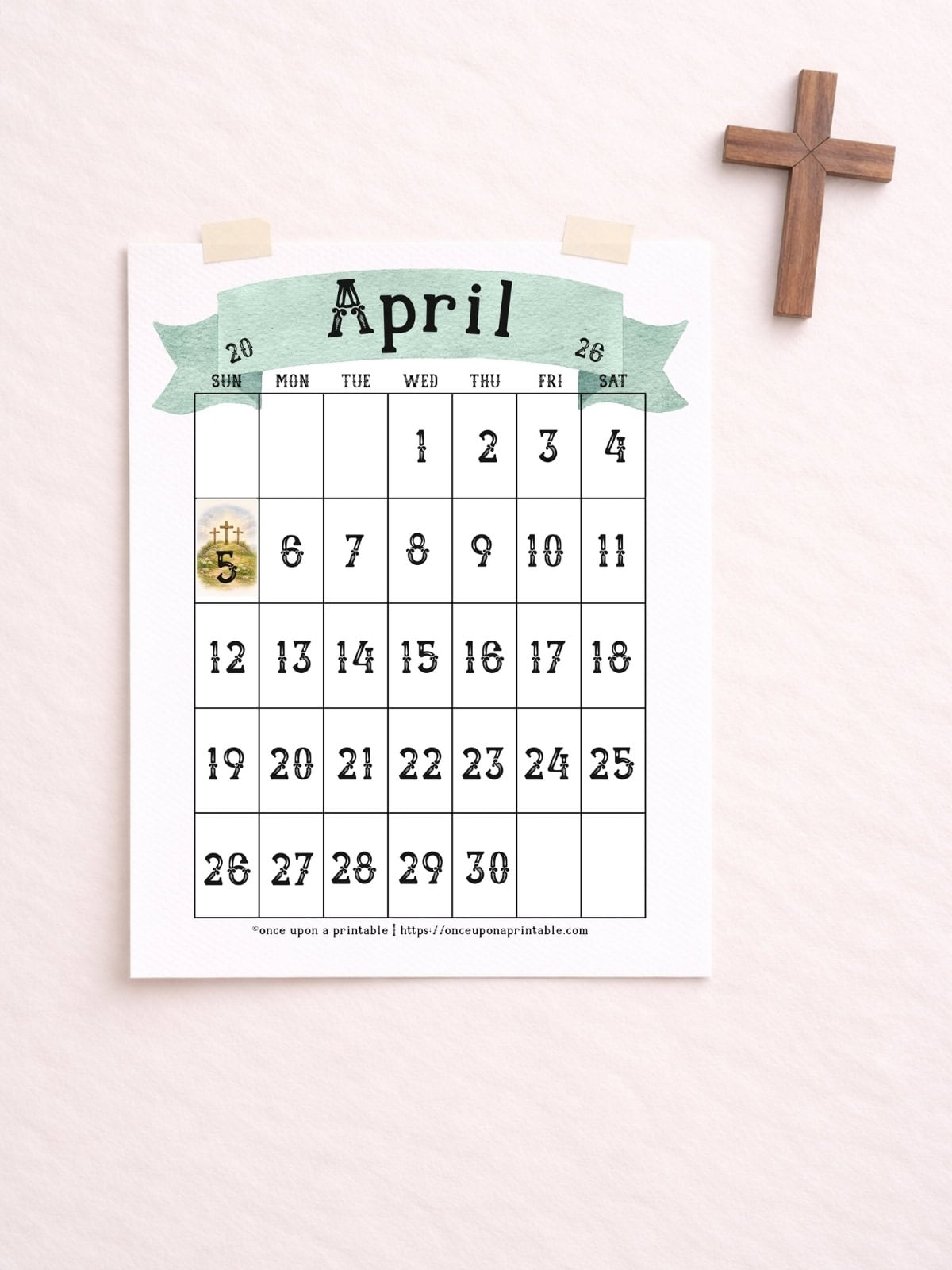 Resurrection day April calendar for 2026.