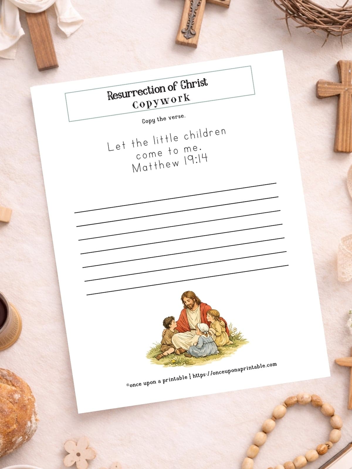 Resurrection day copywork activity.