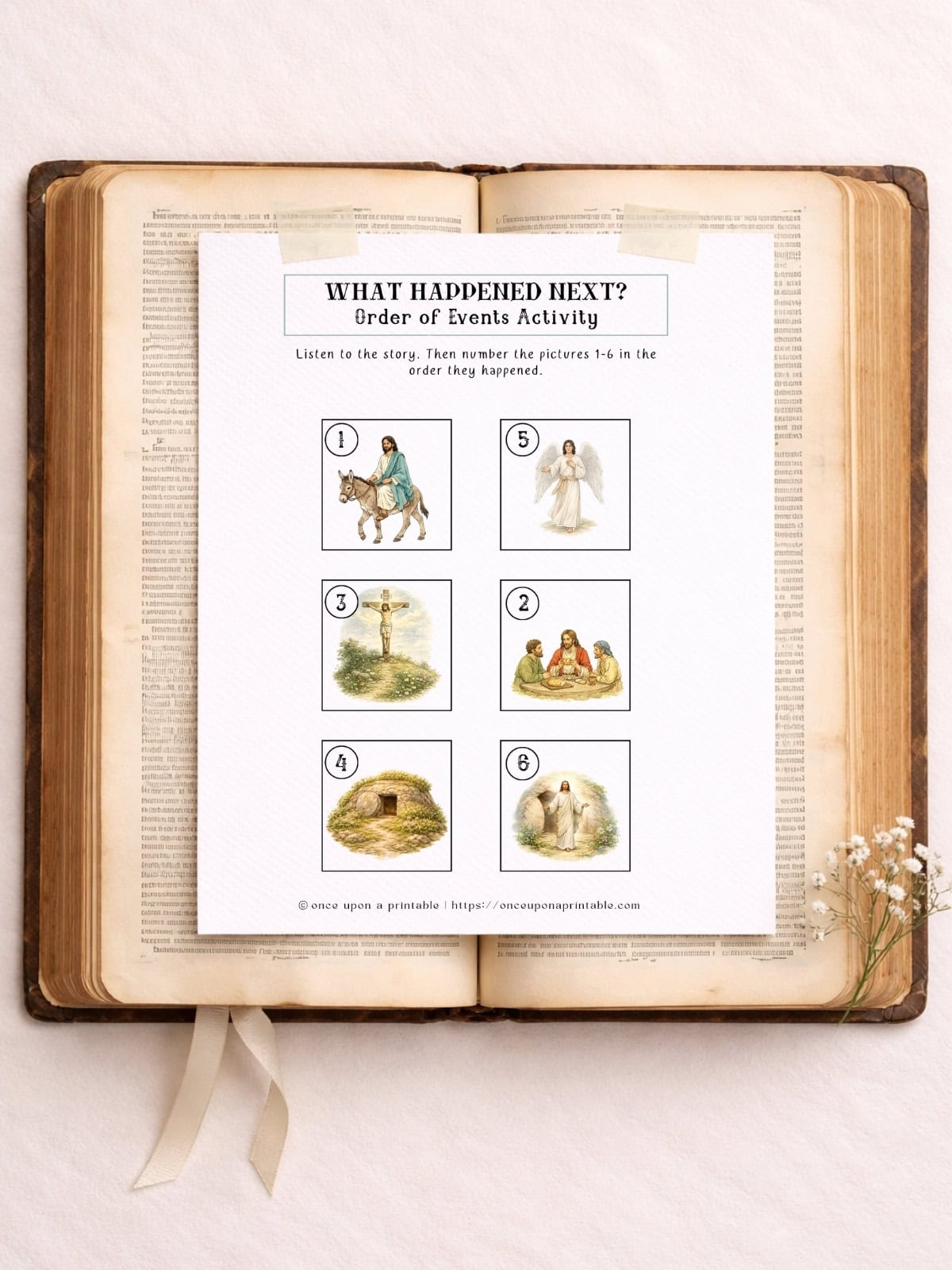 Resurrection day "what happened next" activity page.