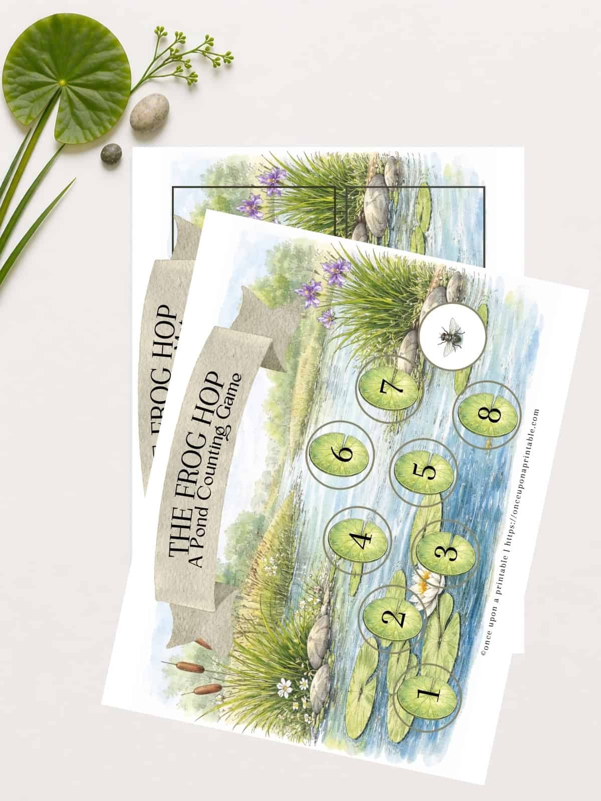 Pond printables frog hop counting game and math mat. 