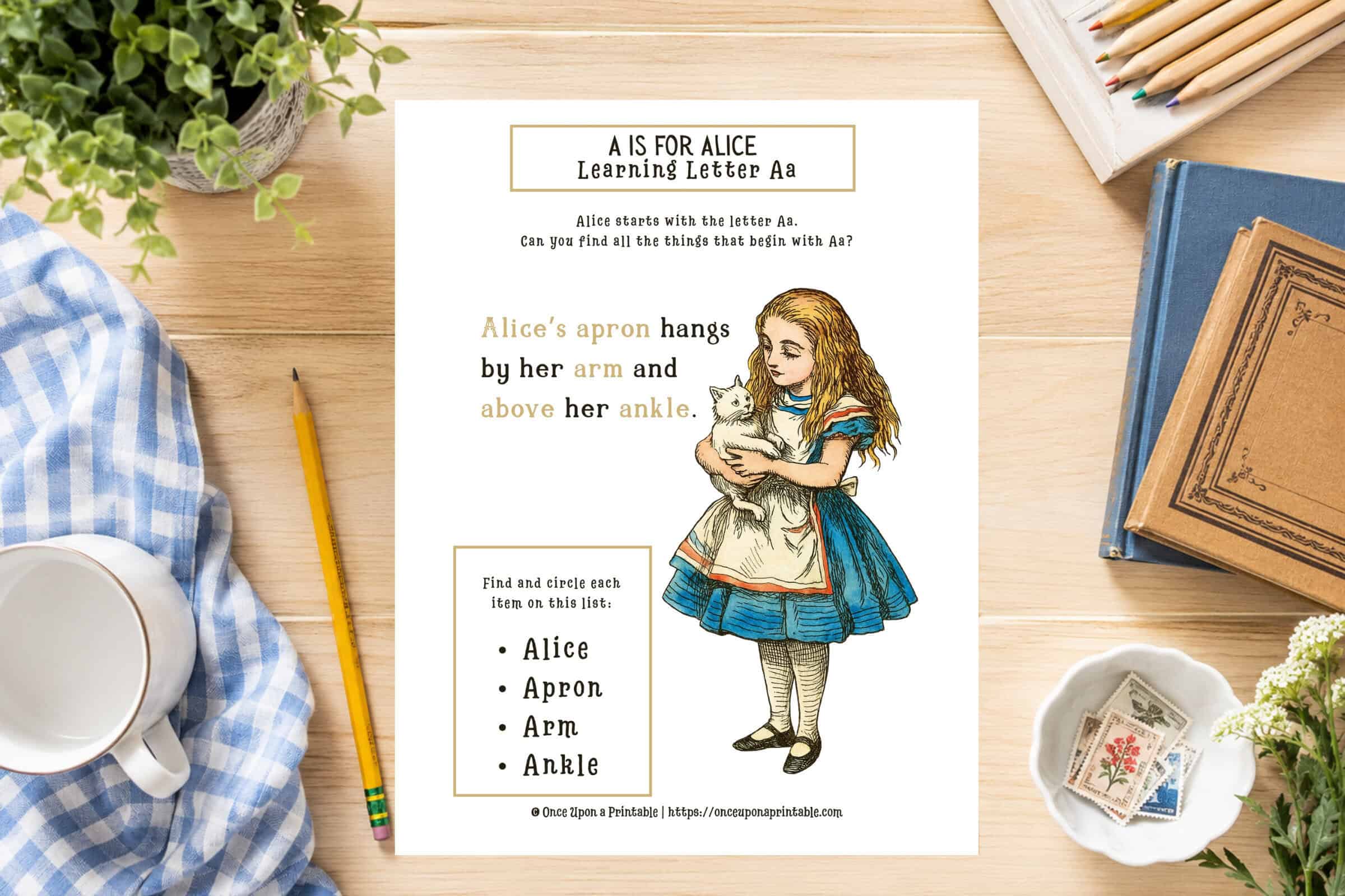 Alice's Adventures in Wonderland Early Learner's worksheets.