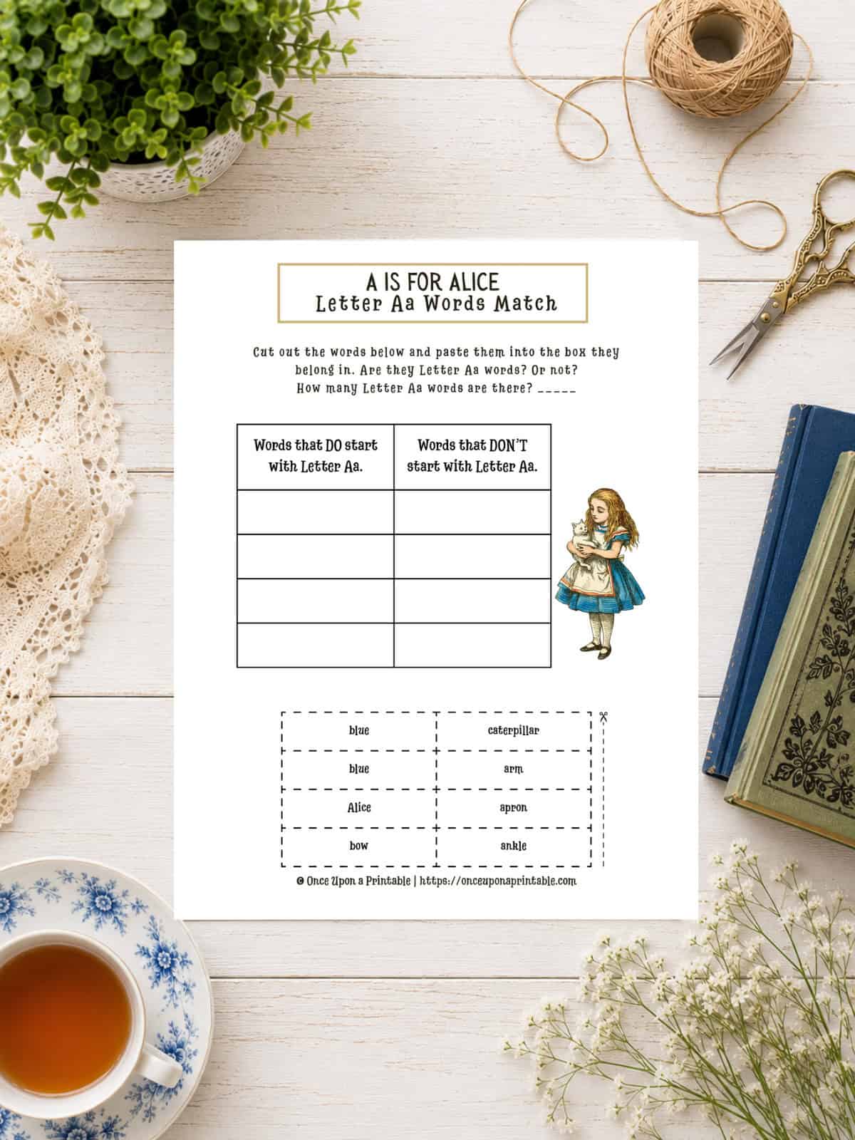 Alice's Adventures in Wonderland Early Learner's worksheets.